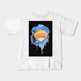 Seashell Watercolor Art with a black background Kids T-Shirt